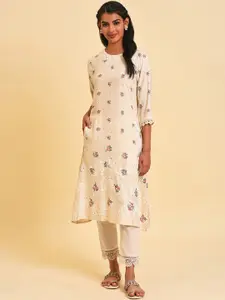 W Floral Printed A-Line Kurta