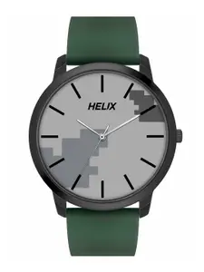 Helix Men Brass Printed Dial & Straps Analogue Watch TW039HG19