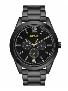 Helix Men Brass Dial & Stainless Steel Bracelet Style Straps Digital Watch TW031HG22
