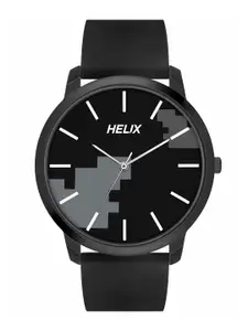 Helix Men Printed Round Dial & Straps Analogue Watch TW039HG20