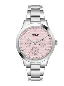 Helix Women Brass Dial & Stainless Steel Bracelet Style Straps Analogue Watch TW053HL00
