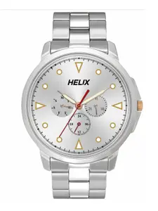 Helix By Timex Silver Round Dial Analog Men's Watch - TW027HG35