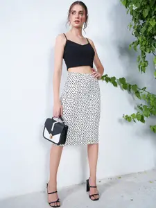 Berrylush Printed Pencil Midi Skirt