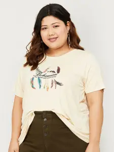 Nexus by Lifestyle Plus Size Bohemian Printed Round Neck Short Sleeves T-shirt