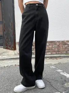 Kotty Women Jean Wide Leg Light Fade High-Rise Stretchable Jeans