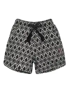 PLUM TREE Girls Abstract Printed High-Rise Pure Cotton Shorts