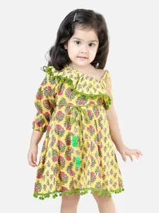 BownBee Girls Floral Print Fit & Flare Dress