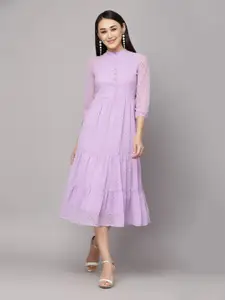 aayu Tiered Georgette A-Line Midi Dress