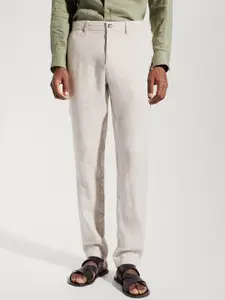MANGO MAN Pure Linen Slim Fit RegularTrousers
