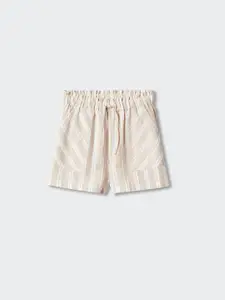 Mango Kids Girls  Striped Regular Shorts