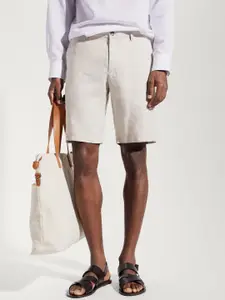 MANGO MAN Slim Fit Linen Chino Bermuda Shorts