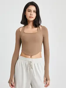 JC Collection Halter Neck Fitted Crop Top