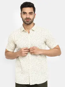 V-Mart Classic Slim Fit Floral Printed Cotton Casual Shirt