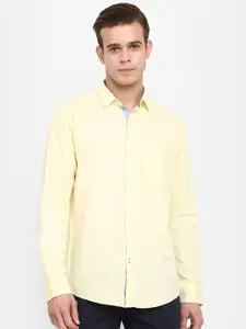 V-Mart Spread Collar Long Sleeves Cotton Casual Shirt