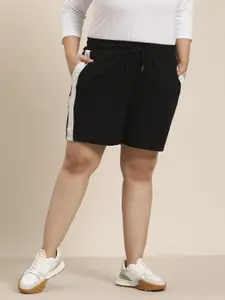 Sztori Women Plus Size Side Striped Shorts