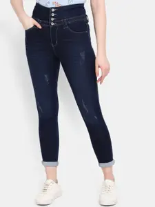V-Mart Women Classic Slim Fit Low Distress Light Fade Jeans