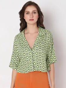 Vero Moda Conversational Printed Cuban Collar Boxy Fit Casual Shirt