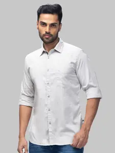 Parx Slim Fit Spread Collar Cotton Casual Shirt