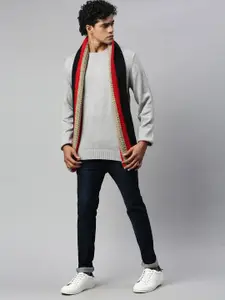 Magic Needles Men Striped Acrylic Scarf