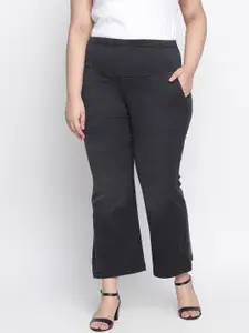 Amydus Women Plus Size Flared High-Rise Stretchable Denim Jeans