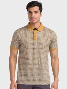 ColorPlus Geometric Printed Polo Collar Organic Cotton T-shirt