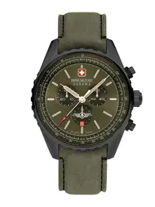 SWISS MILITARY HANOWA Men Dial & Leather Straps Analogue Chronograph Swiss Made Watch