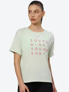 ASICS Women Typography Printed Drop-Shoulder Sleeves T-shirt