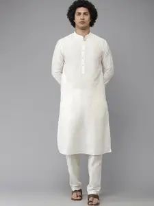 See Designs Mandarin Collar Straight Kurta with Pyjamas