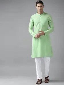 See Designs Mandarin Collar Straight Pure Cotton Kurta with Pyjamas