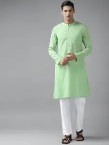 See Designs Mandarin Collar Straight Pure Cotton Kurta with Pyjamas