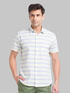 Park Avenue Slim Fit Horizontal Stripes Pure Cotton Formal Shirt