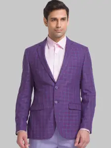 Raymond Checked Contemporary Fit Single-Breasted Blazer