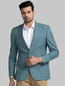 Raymond Checked Contemporary Fit Single-Breasted Blazer