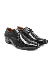 Bxxy Men Square Toe Textured Lace Ups Formal Derbys