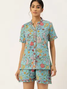 ETC Women Floral Printed Pure Cotton Night Suit