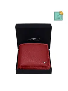URBAN FOREST Men Leather RFID Two Fold Wallet