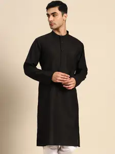 Anouk Band Collar Straight Pure Cotton Kurta