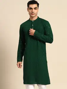 Anouk Embroidered Sequinned Pure Cotton Kurta