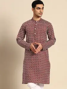 Anouk Ethnic Motifs Embroidered Mandarin Collar Kurta