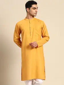Anouk Mandarin Collar Straight Pure Cotton Kurta