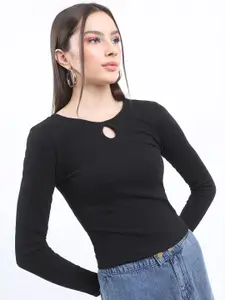 KETCH Keyhole Neck Long Sleeves Fitted Regular Top