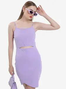 KETCH Shoulder Strap Cut-Out Detail Tulip Hem Sheath Mini Dress