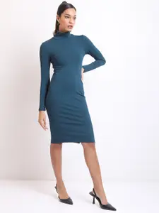 KETCH High Neck Ribbed Bodycon Dress