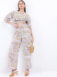 KETCH Abstract Printed Top And Trousers