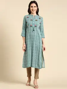 SHOWOFF Striped Thread Work Kurta
