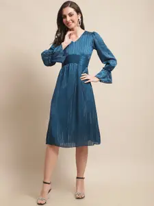 Claura Bell Sleeve Georgette A-Line Midi Dress