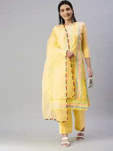 KALINI Embroidered Gotta Patti Unstitched Dress Material