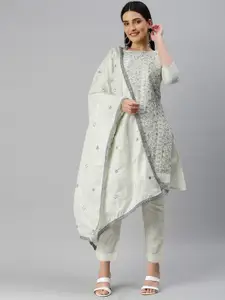 KALINI Embroidered Pure Cotton Unstitched Dress Material