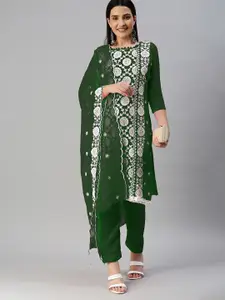 KALINI Embroidered Silk Georgette Unstitched Dress Material