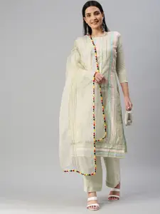 KALINI Embroidered With Gotta Patti Unstitched Dress Material